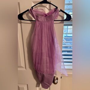 Lovers + Friends Purple Pleated Bodysuit